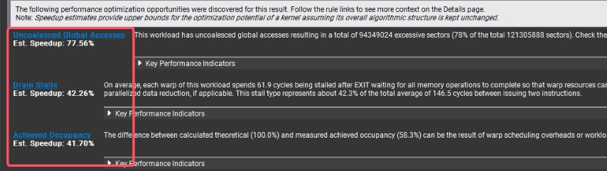 Summary指出了全局内存访问非联合
